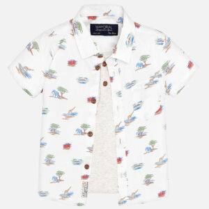 Košile krátký rukáv+aplikace trika safari BABY Mayoral velikost: 74 (9 měsíců)