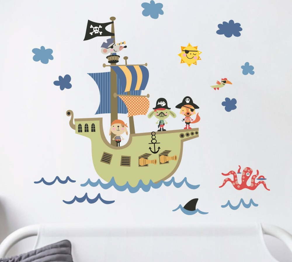 Nástěnné dětské samolepky Ambiance Pirate Ship