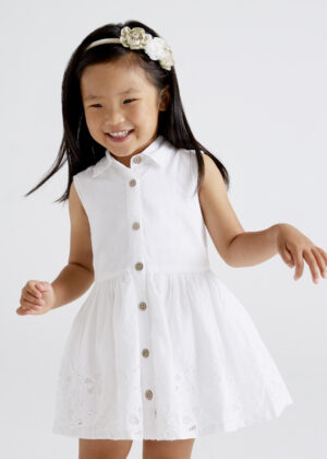 Šaty košilové s aplikací květinek bílé MIN Mayoral velikost: 134