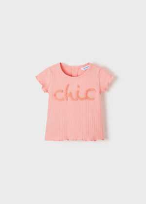 Tričko s krátkým rukávem CHIC meruňkové Mayoral velikost: 68 (6 měsíců)