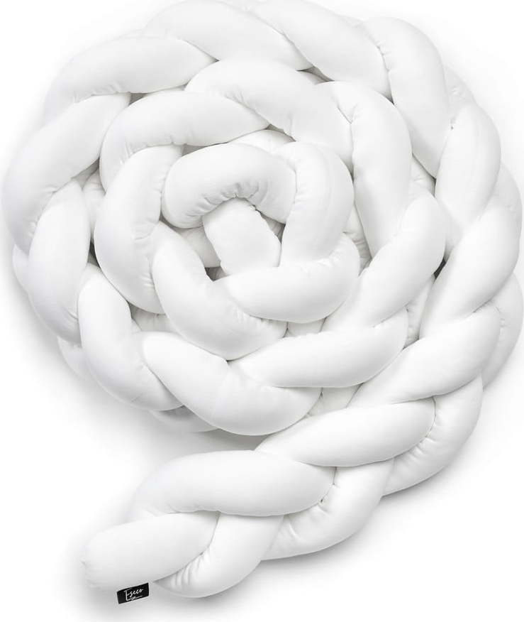 Bílý bavlněný pletený mantinel do postýlky ESECO