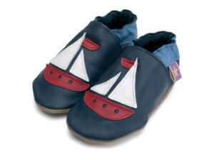 Starchild shoes Kožené capáčky modré s plachetnicí STARCHILDSHOES velikost: 0-6 měsíců