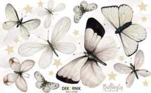 Sada nástěnných samolepek ve tvaru motýlů Dekornik