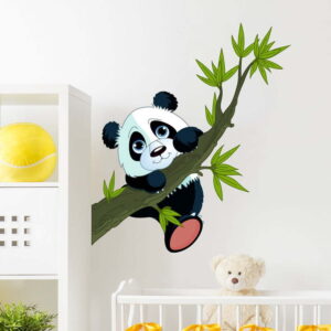 Nástěnná dětská samolepka Ambiance Panda On Branches