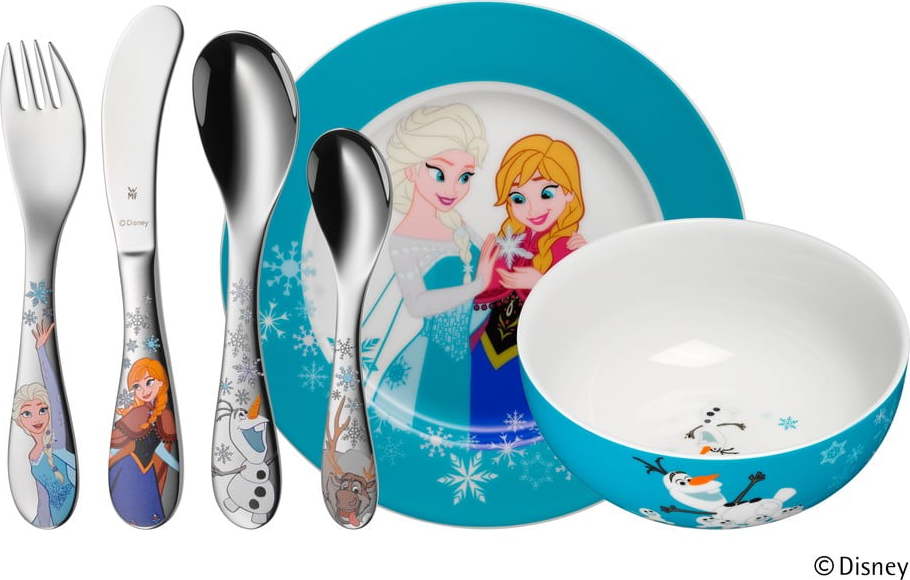 6dílná sada dětských nerezových příborů a nádobí WMF Frozen