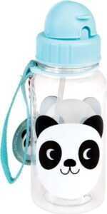 Modrá dětská láhev s brčkem Rex London Miko The Panda