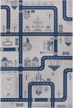 Modrý dětský koberec Ragami City