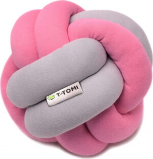 Růžovo-šedý bavlněný pletený míč T-TOMI