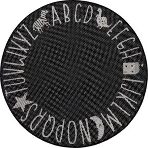 Černý dětský koberec Ragami Letters