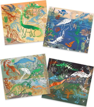 Výtvarný set se 4 obrázky Djeco Dinosauři