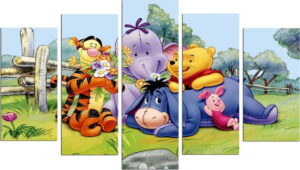 5dílný obraz Winnie the Pooh