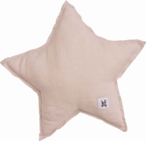 Růžový dětský lněný polštář ve tvaru hvězdy BELLAMY Dusty Pink