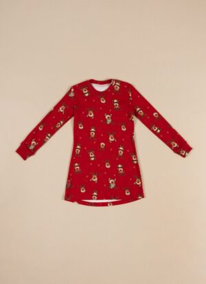 Noční košile s dlouhým rukávem vánoční sobíci červená Extreme Intimo velikost: 4
