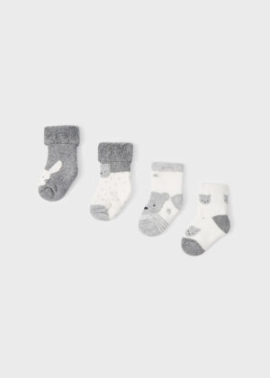 4 pack balení froté ponožek MEDVÍDEK froté šedé NEWBORN Mayoral velikost: 68 (6 měsíců)