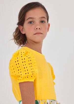 Tričko s krátkým rukávem madeira žluté JUNIOR Mayoral velikost: 140 (10 let)