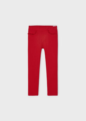 Kalhoty natahovací odlehčené s volánky červené MINI Mayoral velikost: 110
