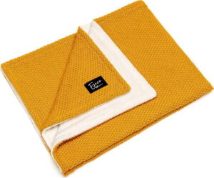 Hořčicově žlutá dětská pletená deka ESECO Winter