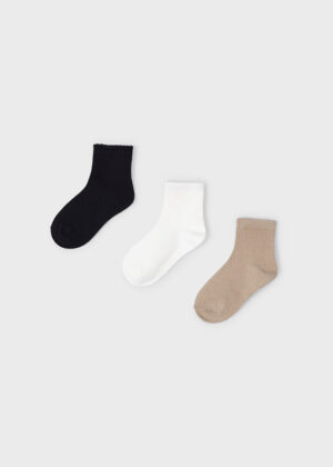 3 pack nižších ponožek černo-zlaté MINI Mayoral velikost: 10 (EU 35-36)